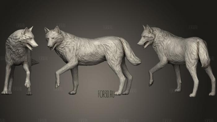 Wolf Posed stl model for CNC